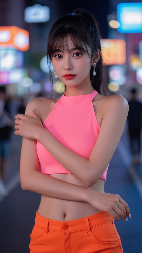 夜色下的女孩