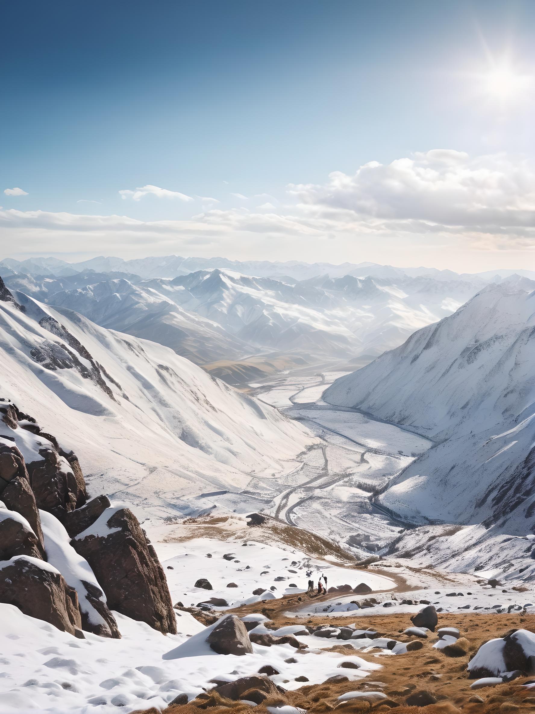 山  雪地