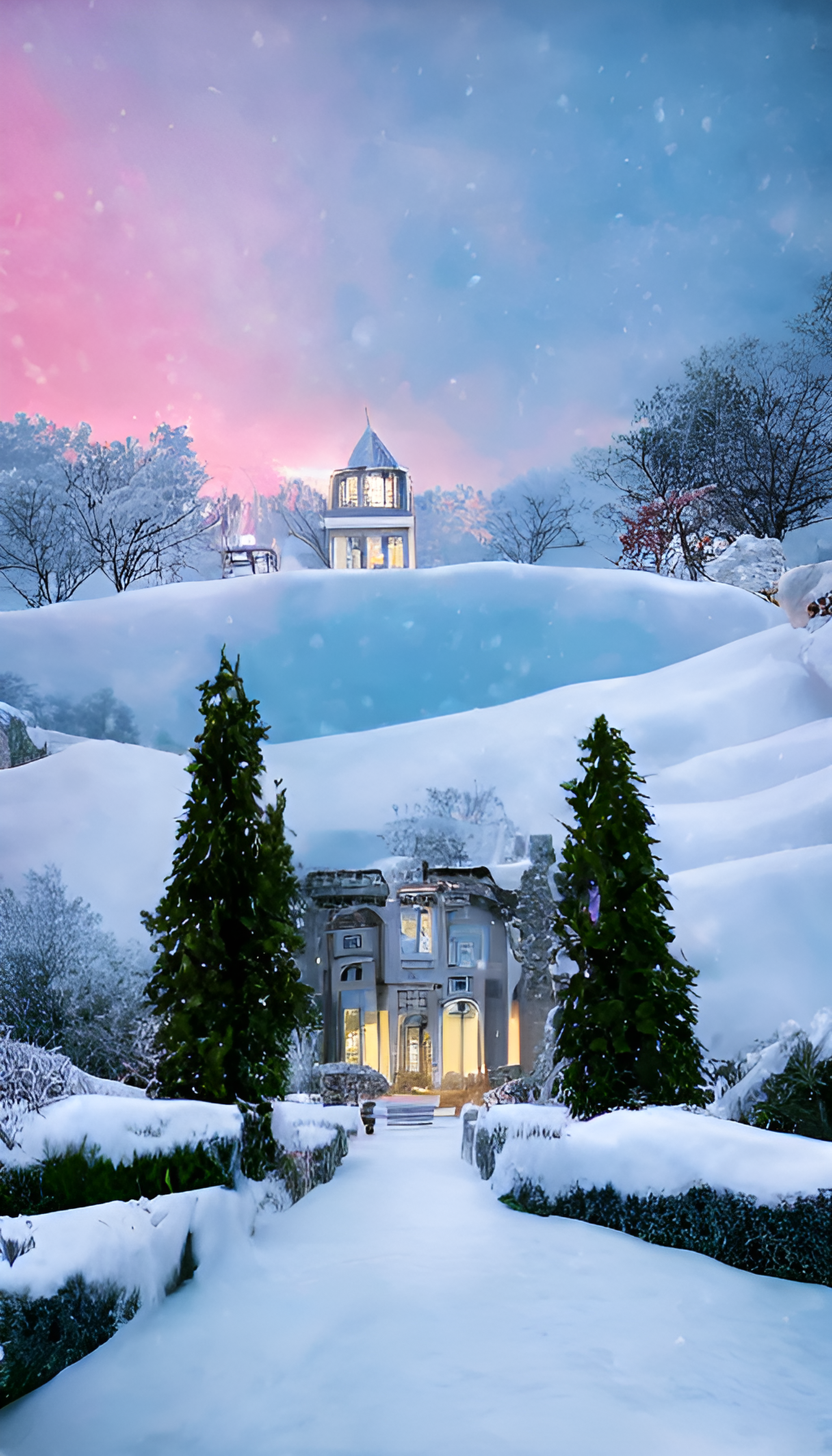 雪景别墅