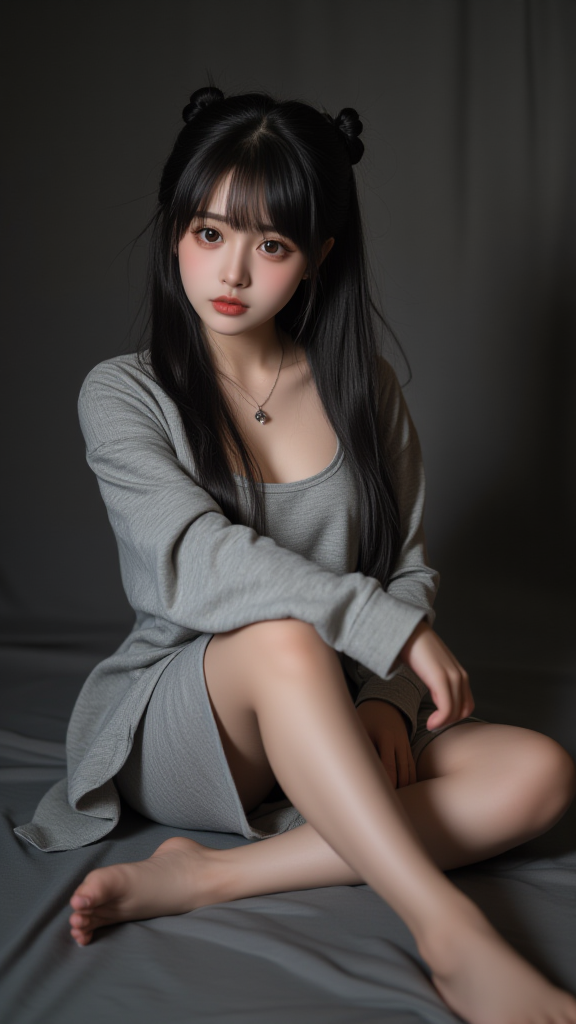 灰色衣服女孩