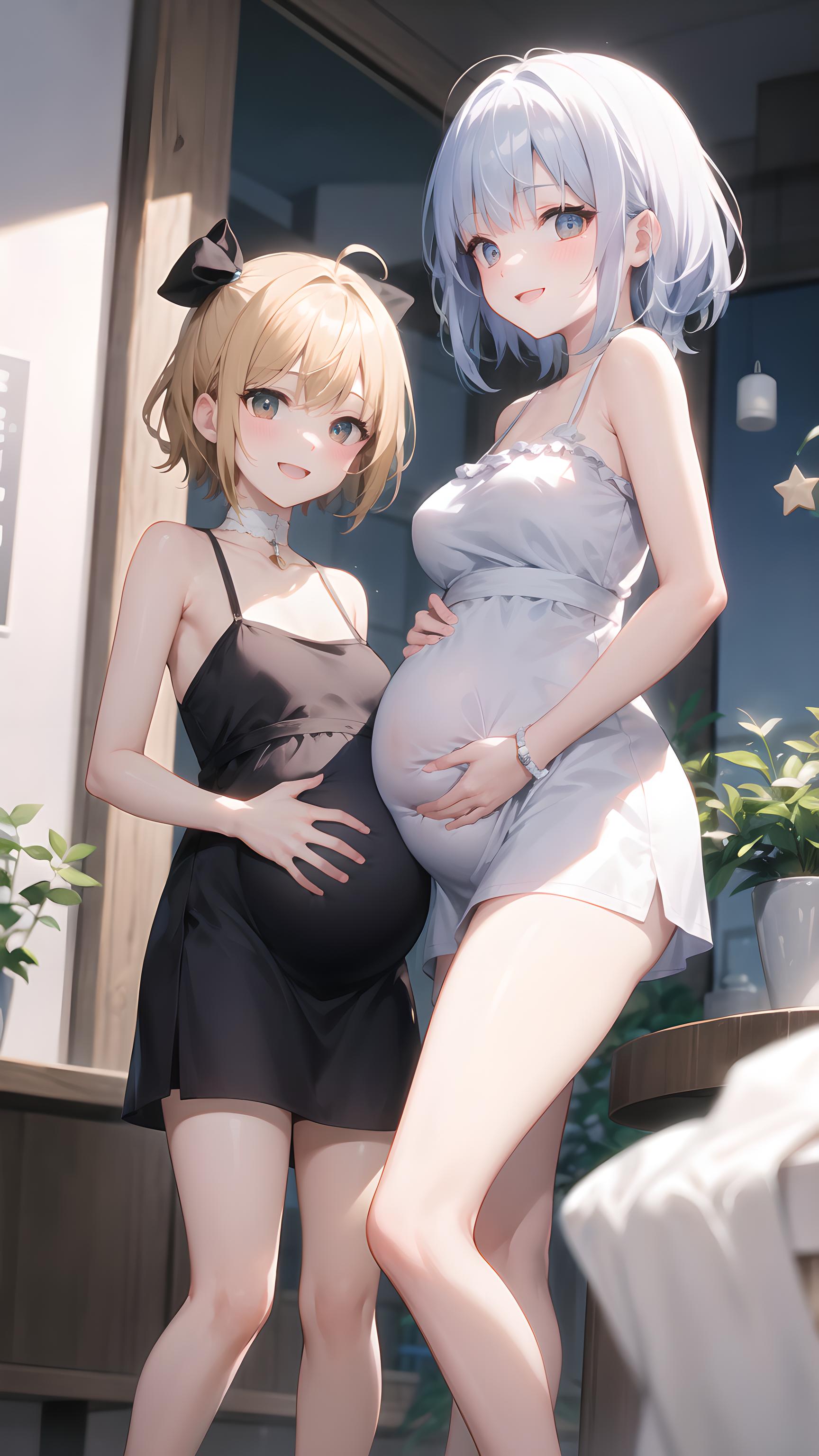 两个怀孕的少女