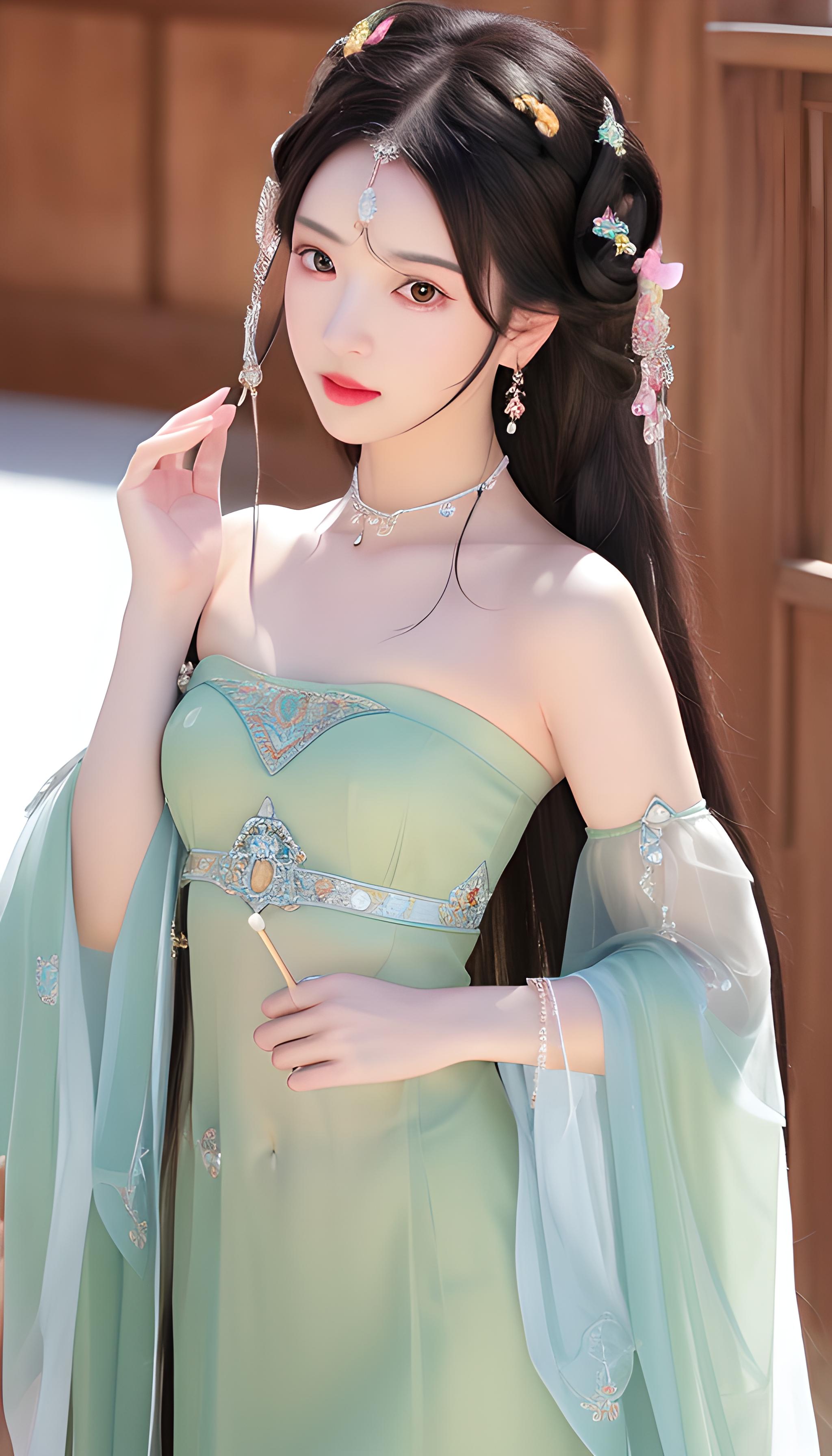 古风绣花修身裙