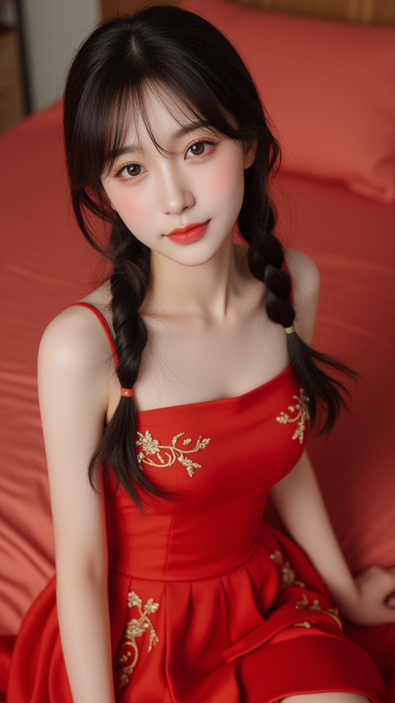 麻花辫子女孩