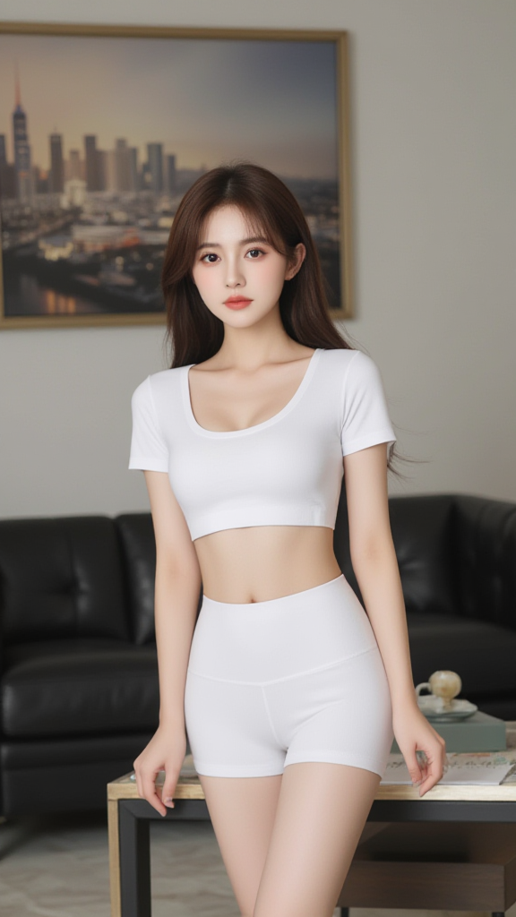 白色套装女孩