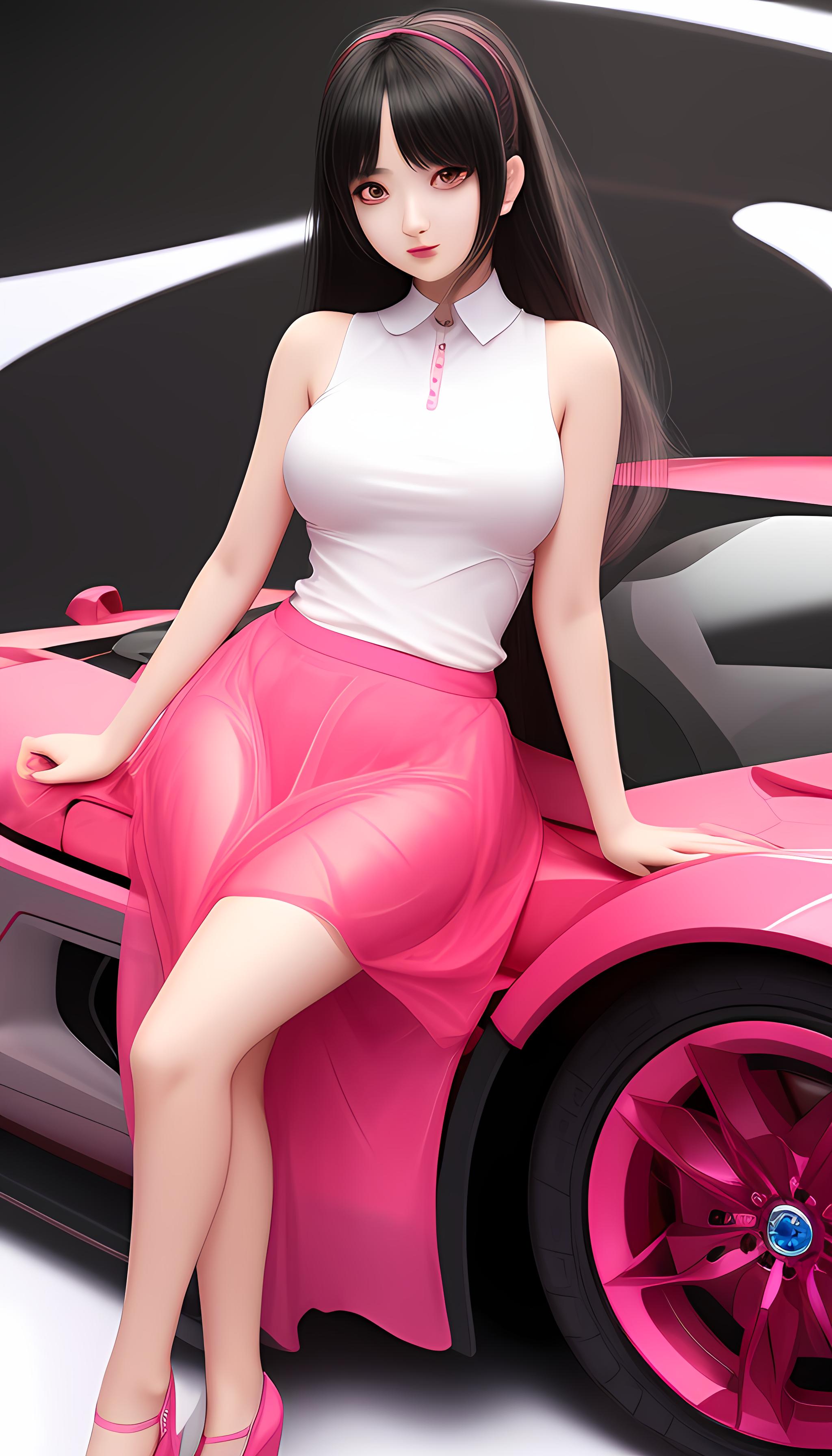 跑车，美女