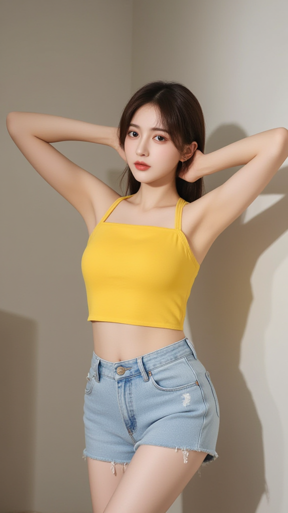 牛仔短裤女孩