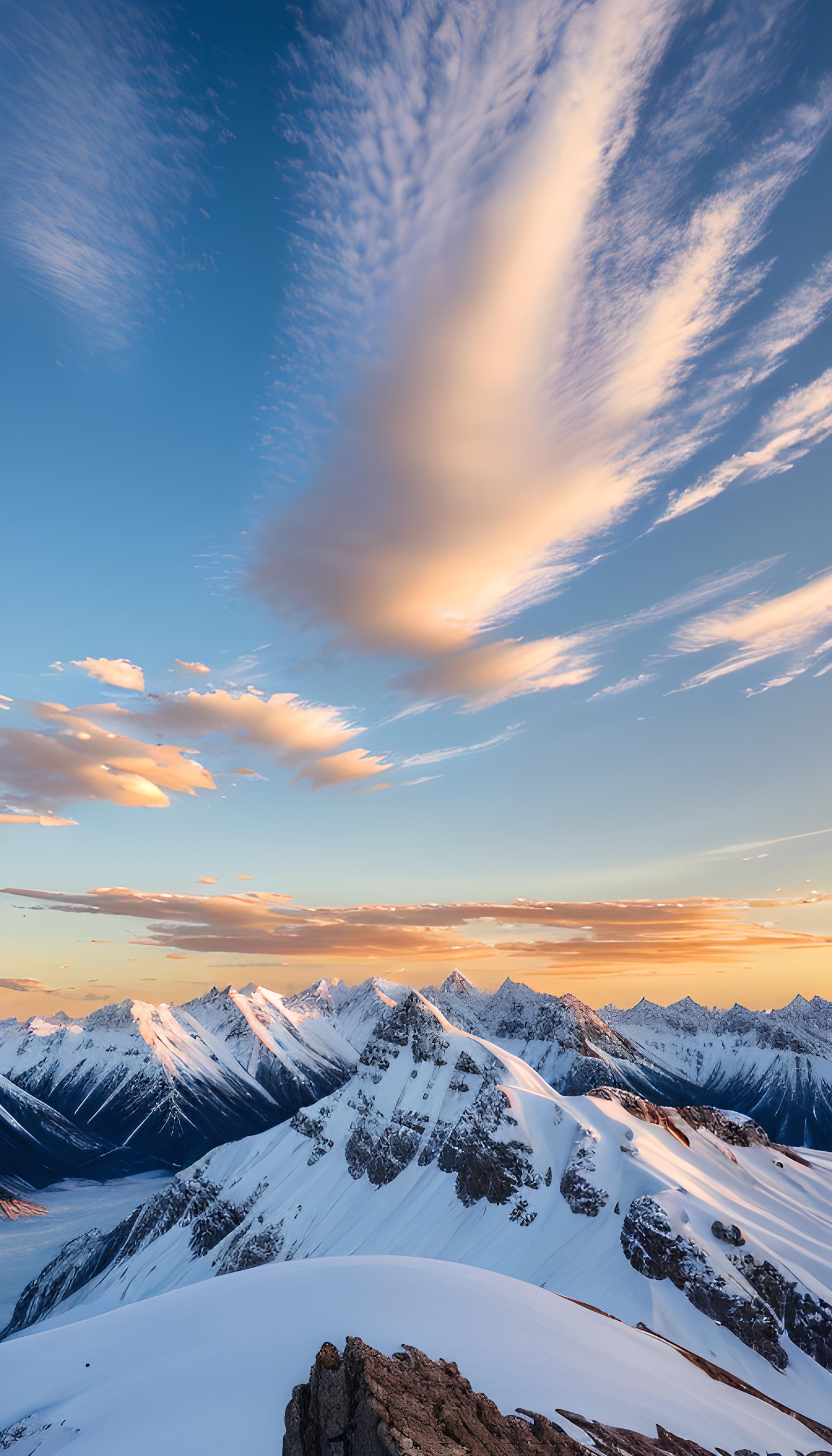 天空，雪山