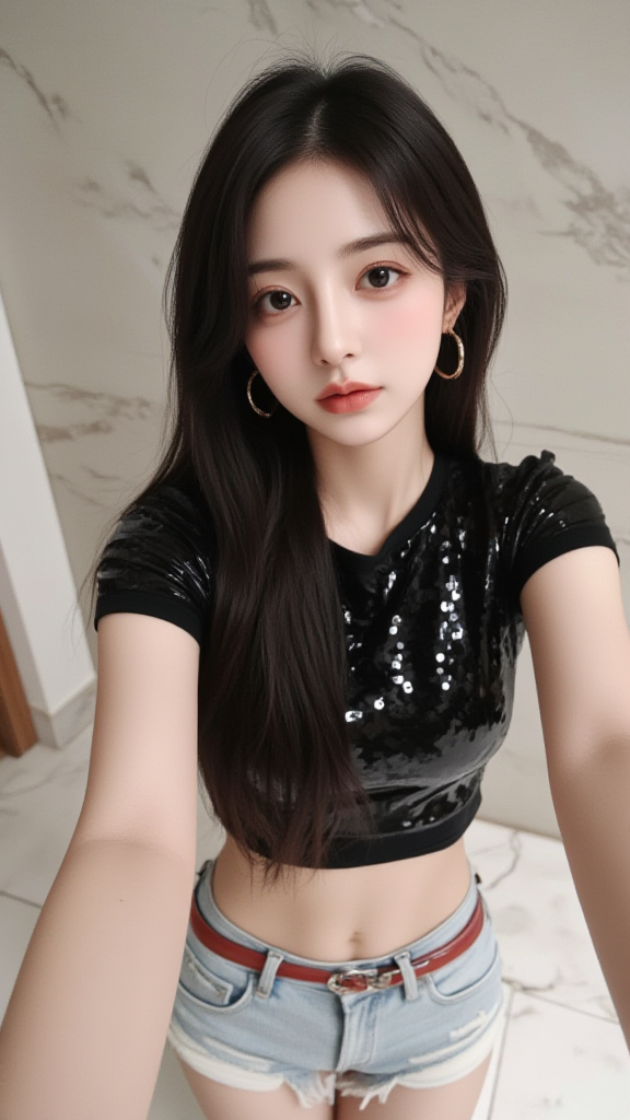 牛仔短裤女孩