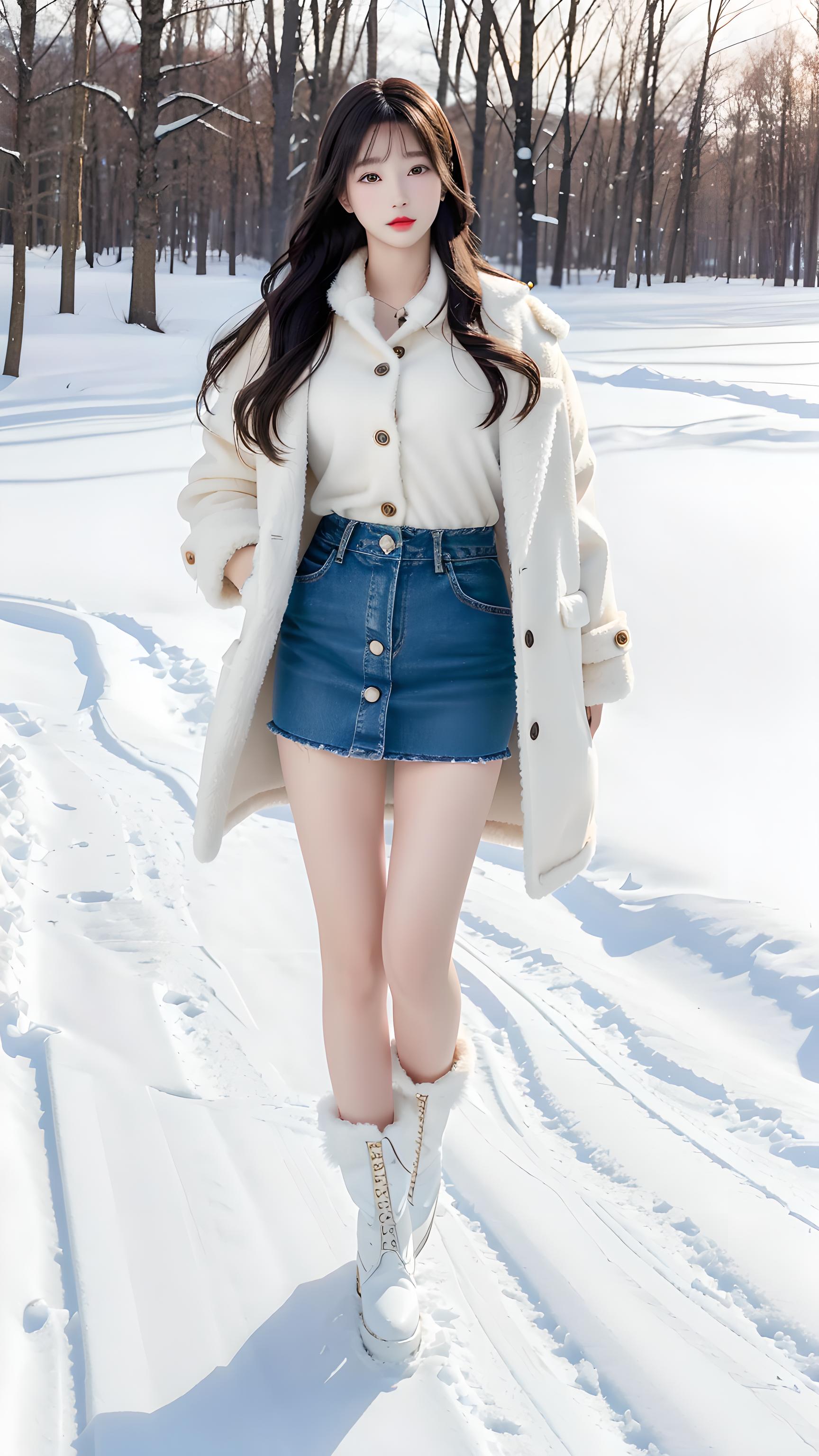 美女冬天