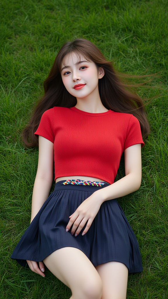 草地上的女孩