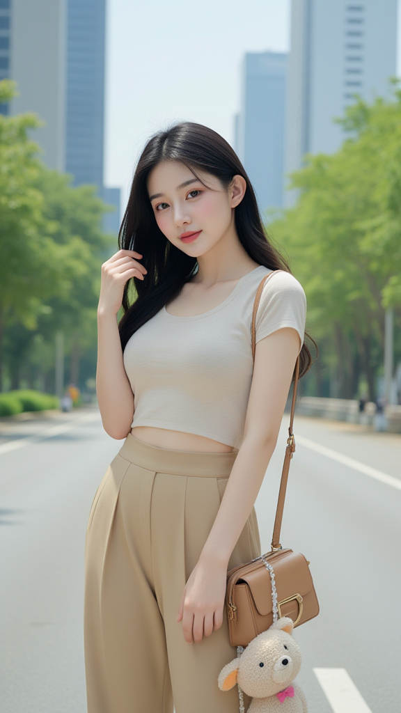 卡其短裤女孩
