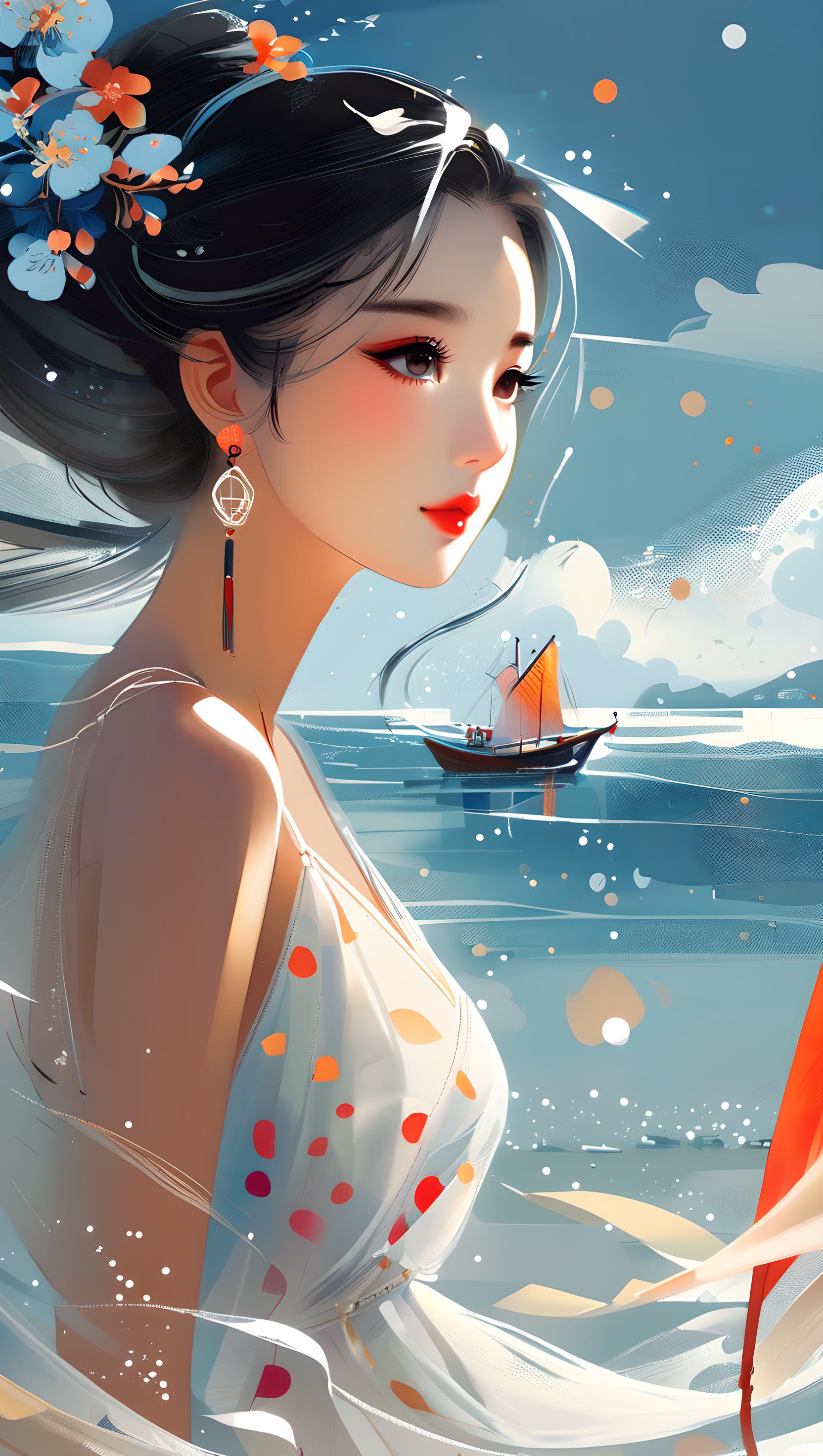 海边美女