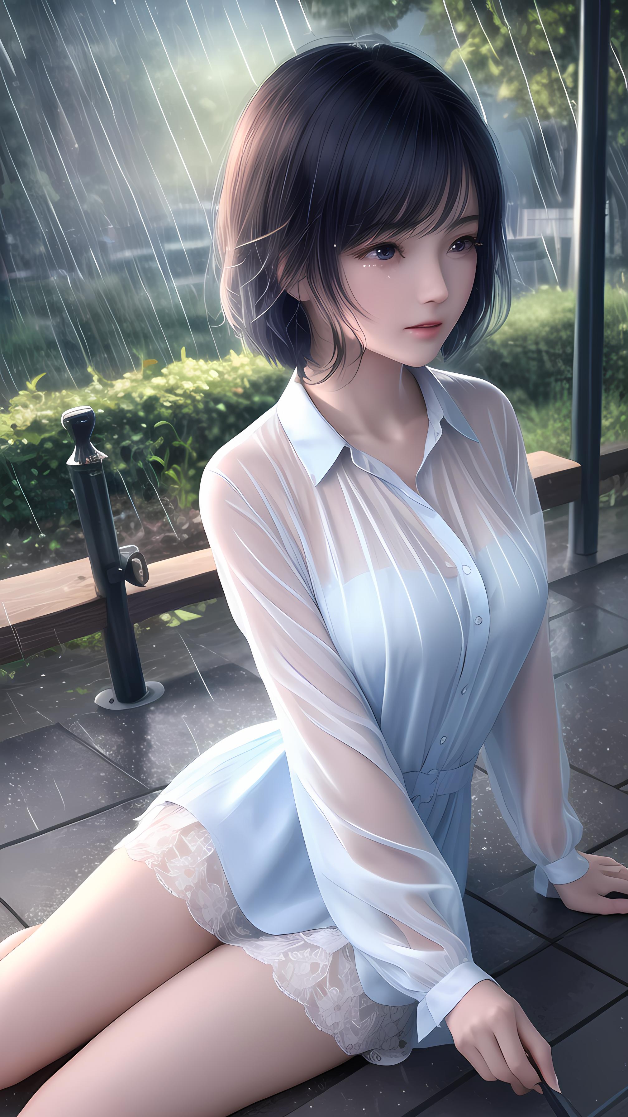 雨中少女