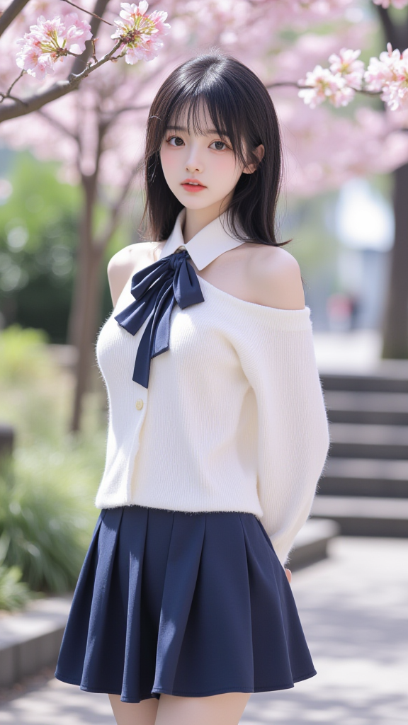 百褶裙女孩