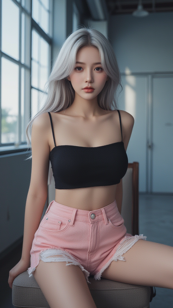 灰色头发的女孩