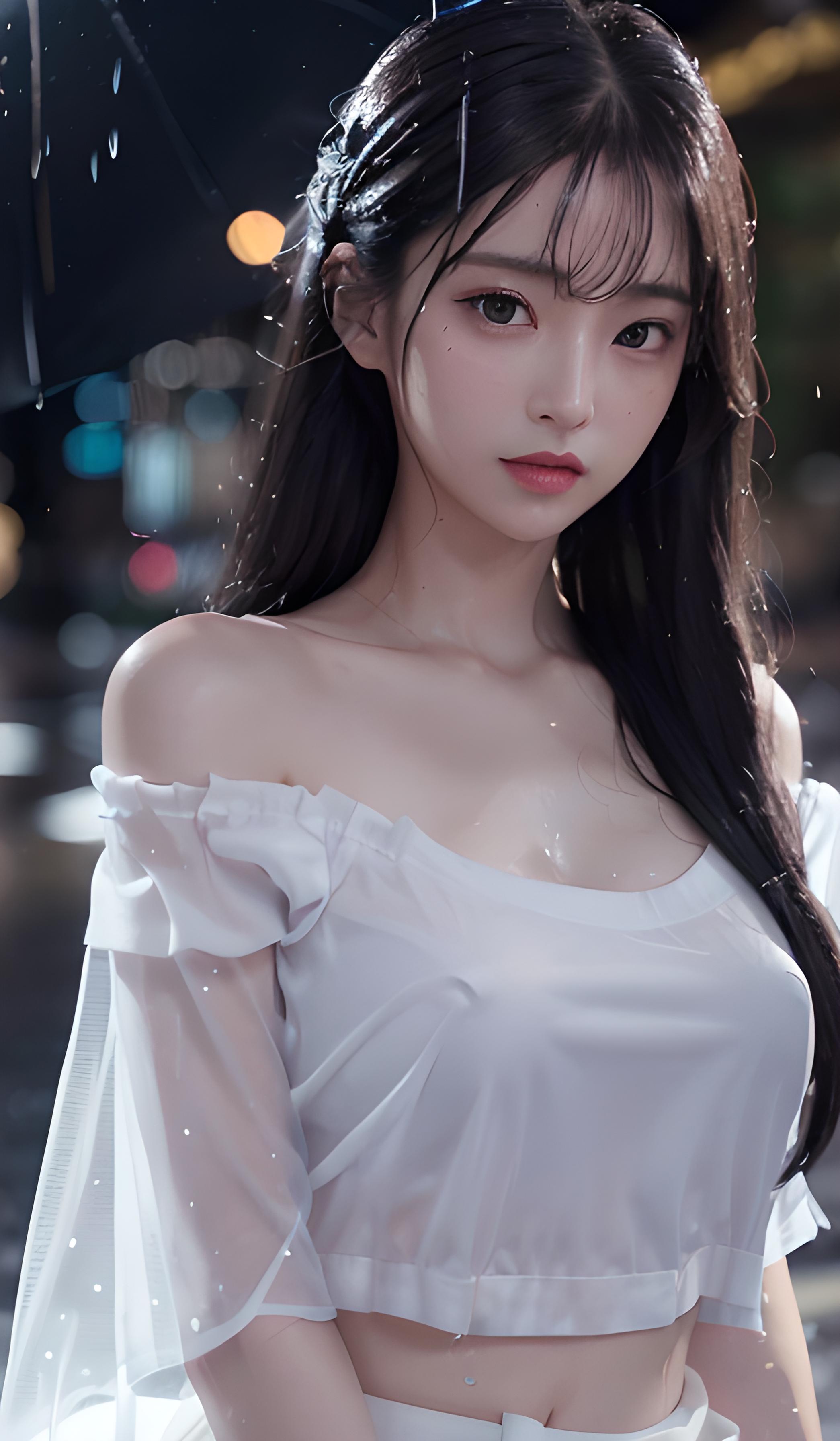 雨中美少女