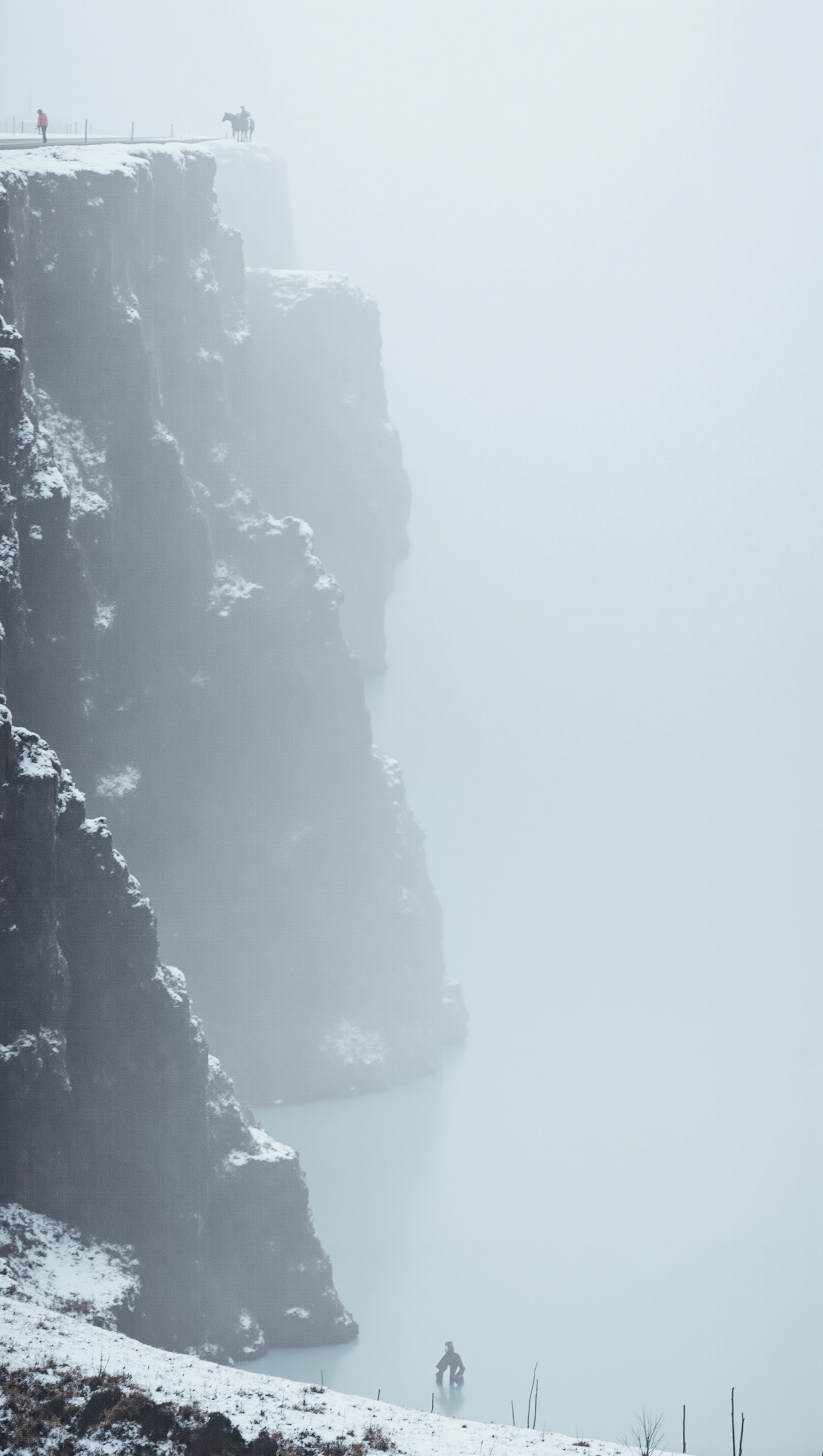 一幅宁静的冬季风景