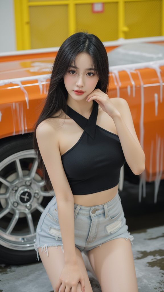 洗车的女孩