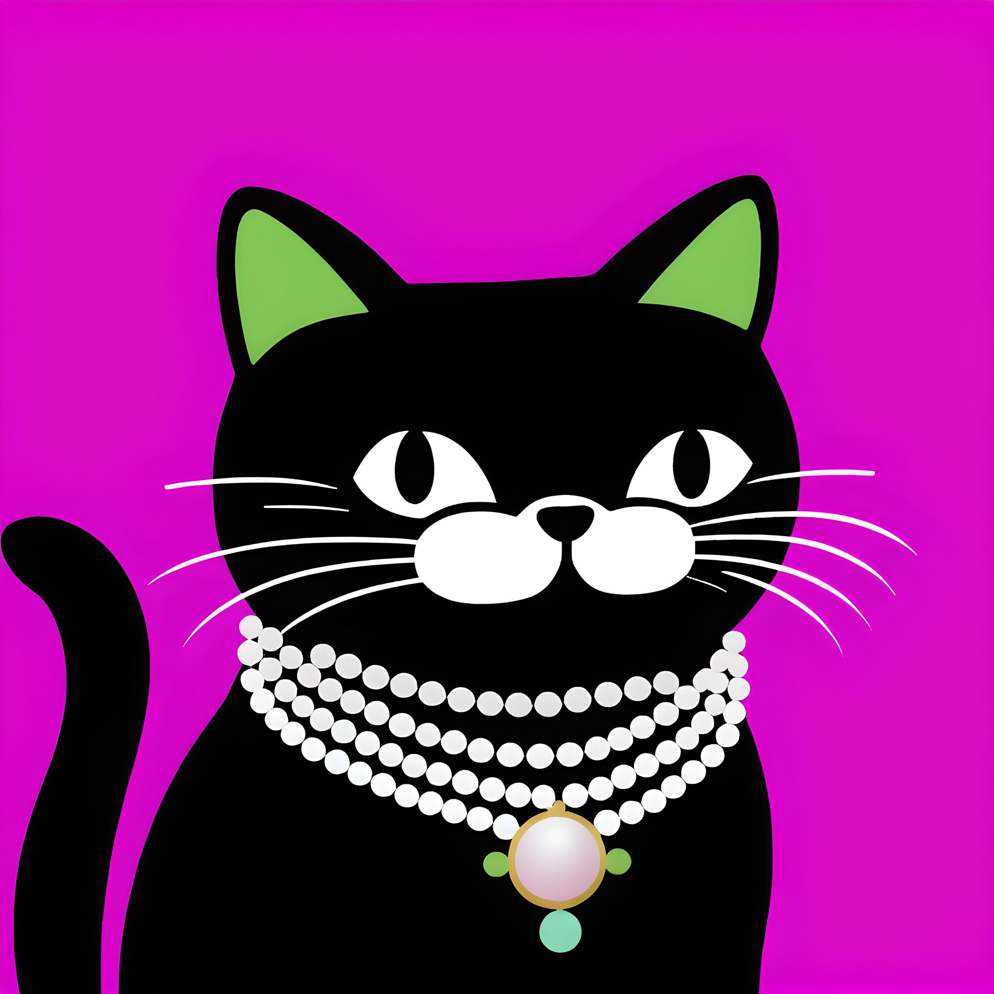 珍珠猫咪-黑猫