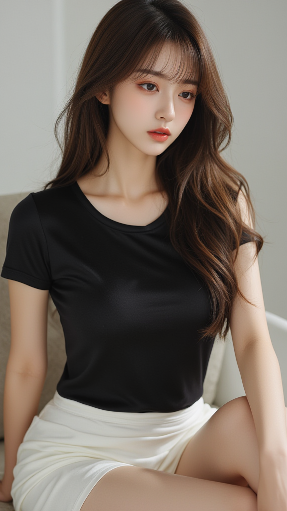 黑色T恤女孩