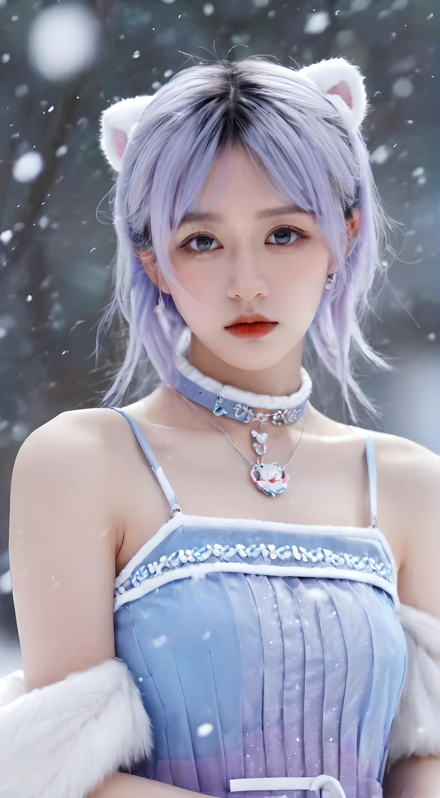 短发且银发