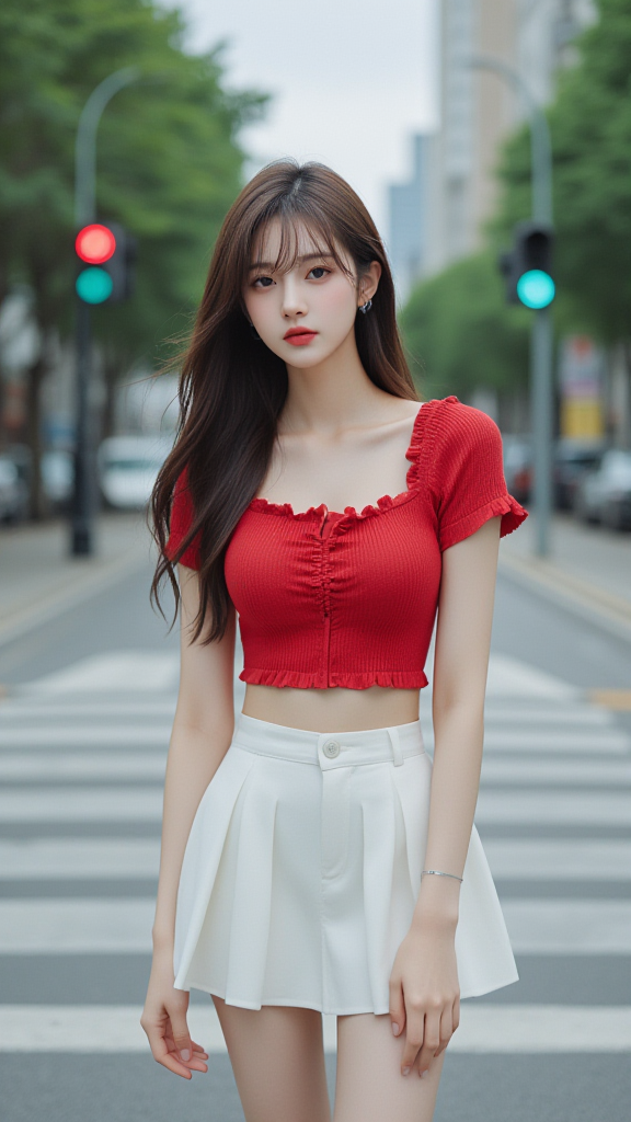 过马路的女孩