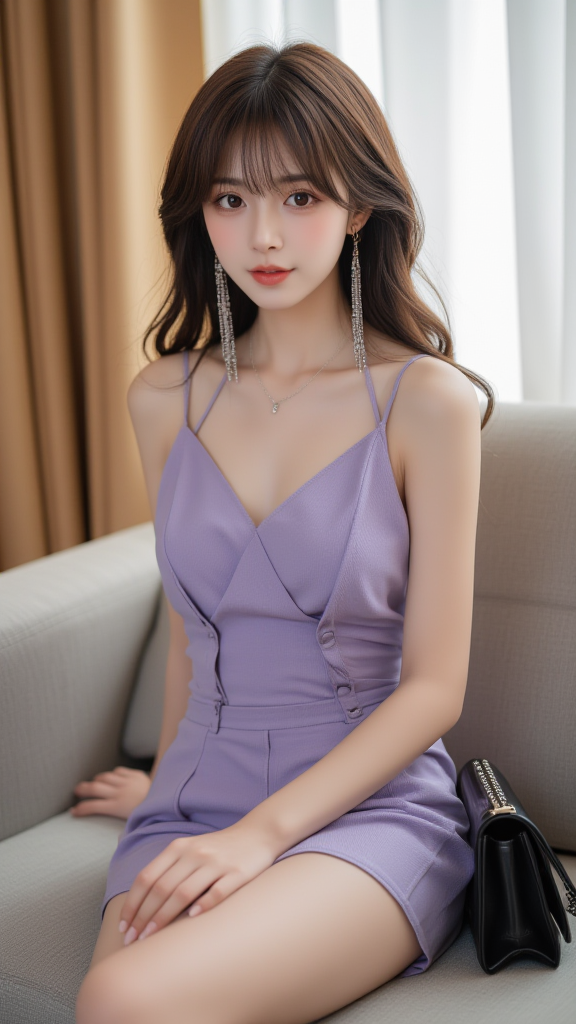 紫色连衣裙女孩