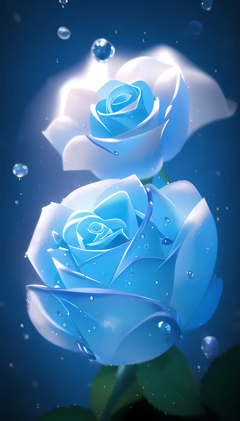 冬季冰蓝色玫瑰