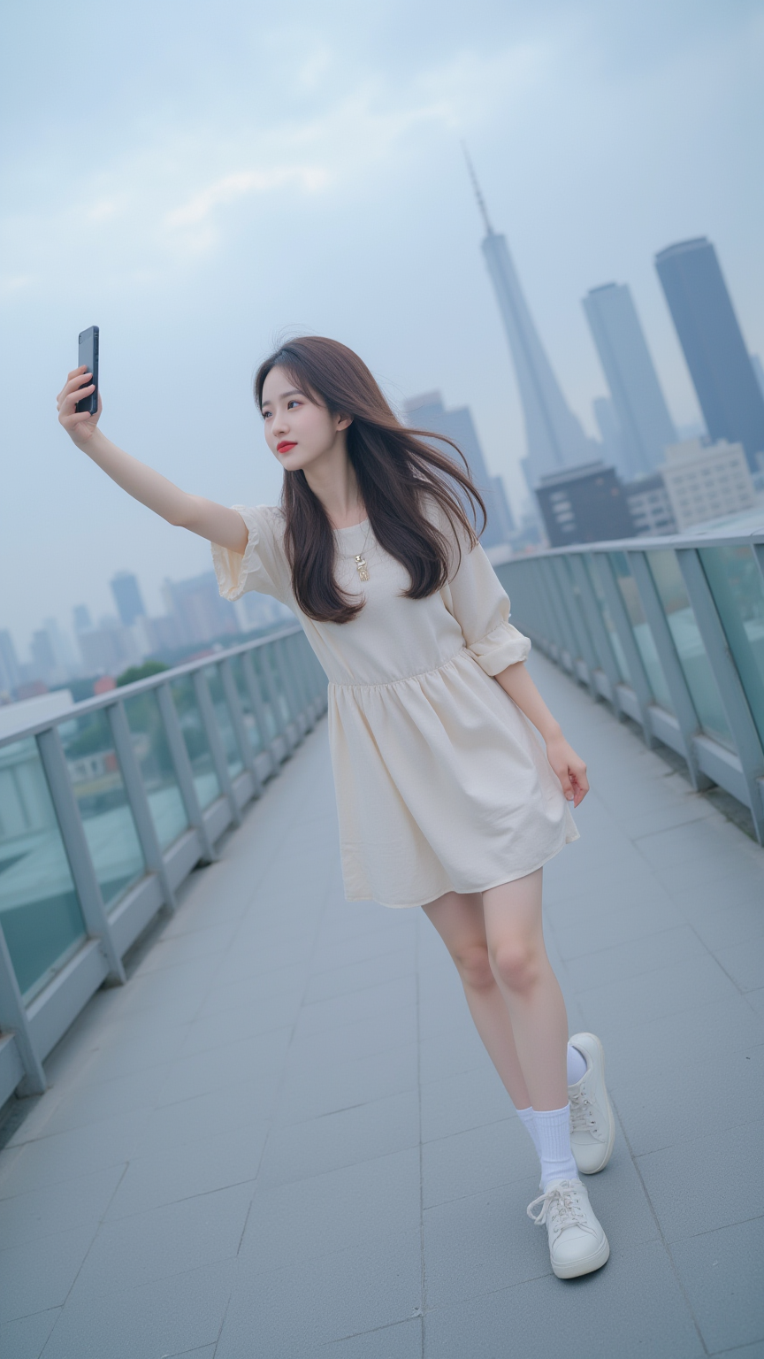 自拍的少女
