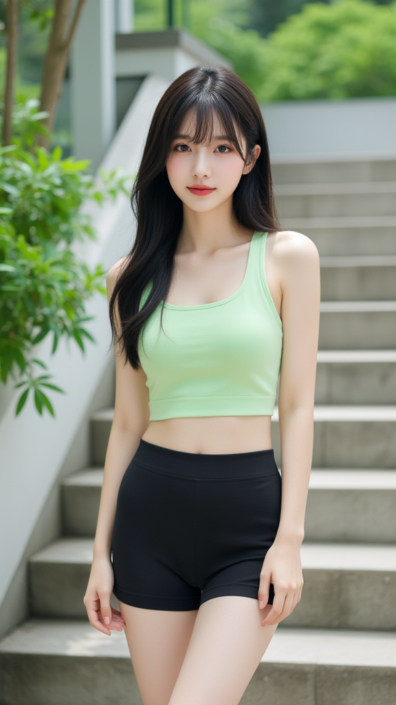 黑色短裤女孩