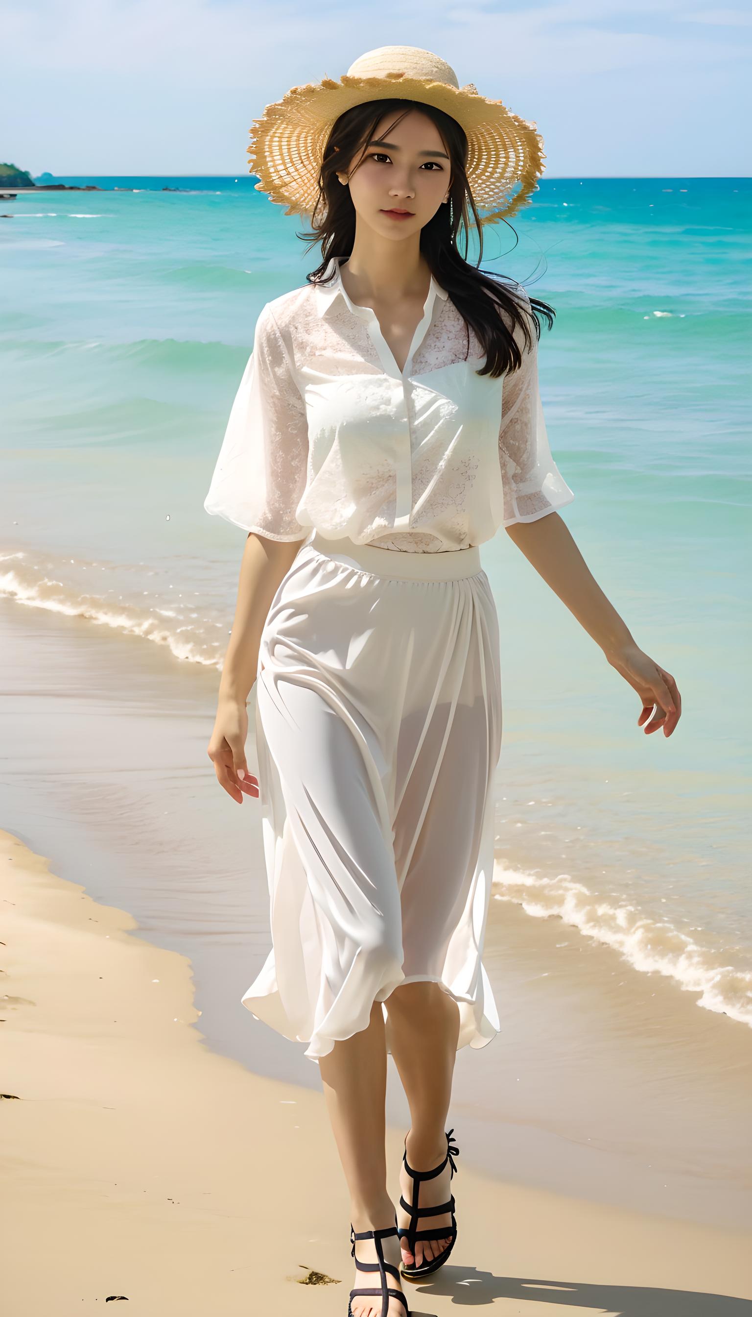 海边散步