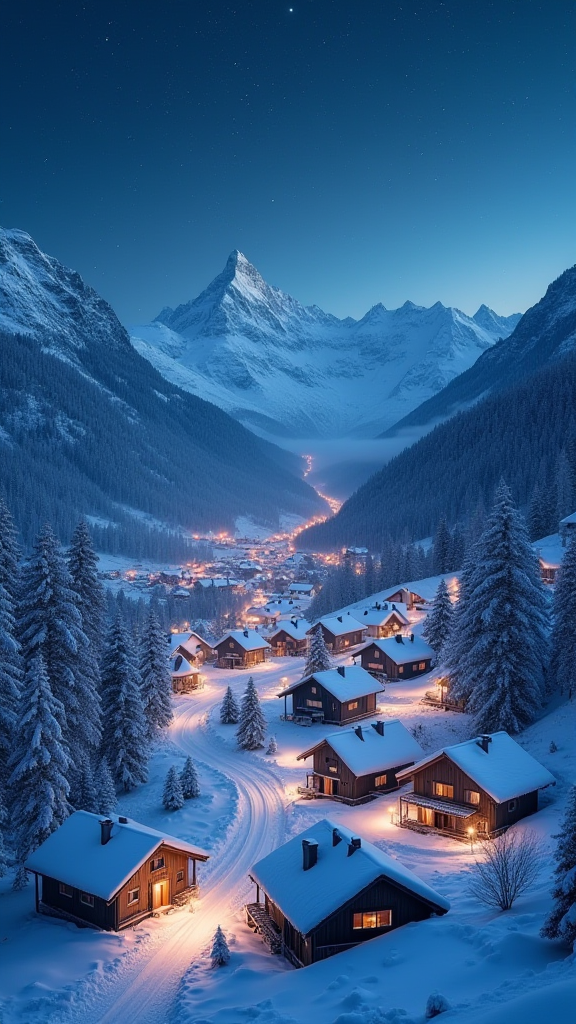 雪夜山村