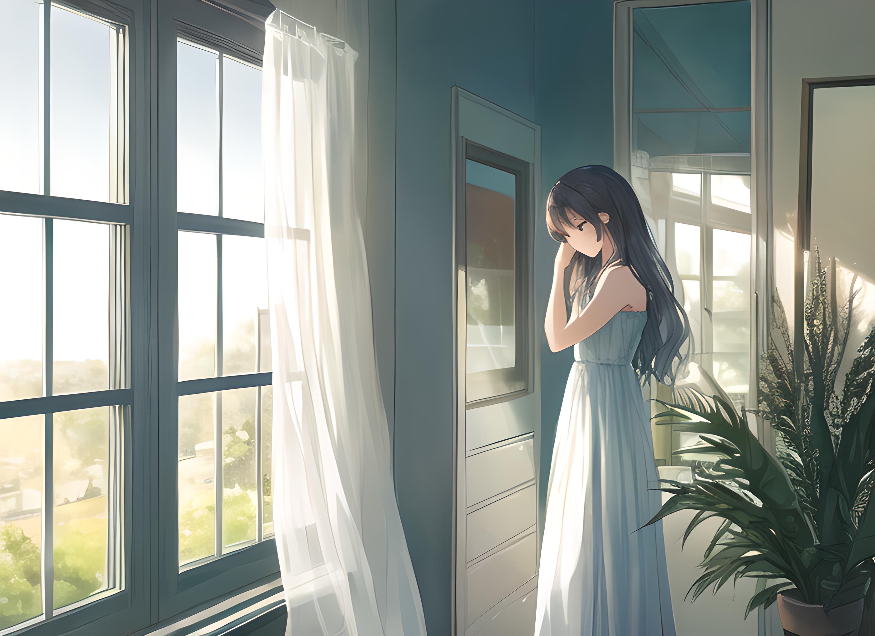 二次元窗边女孩