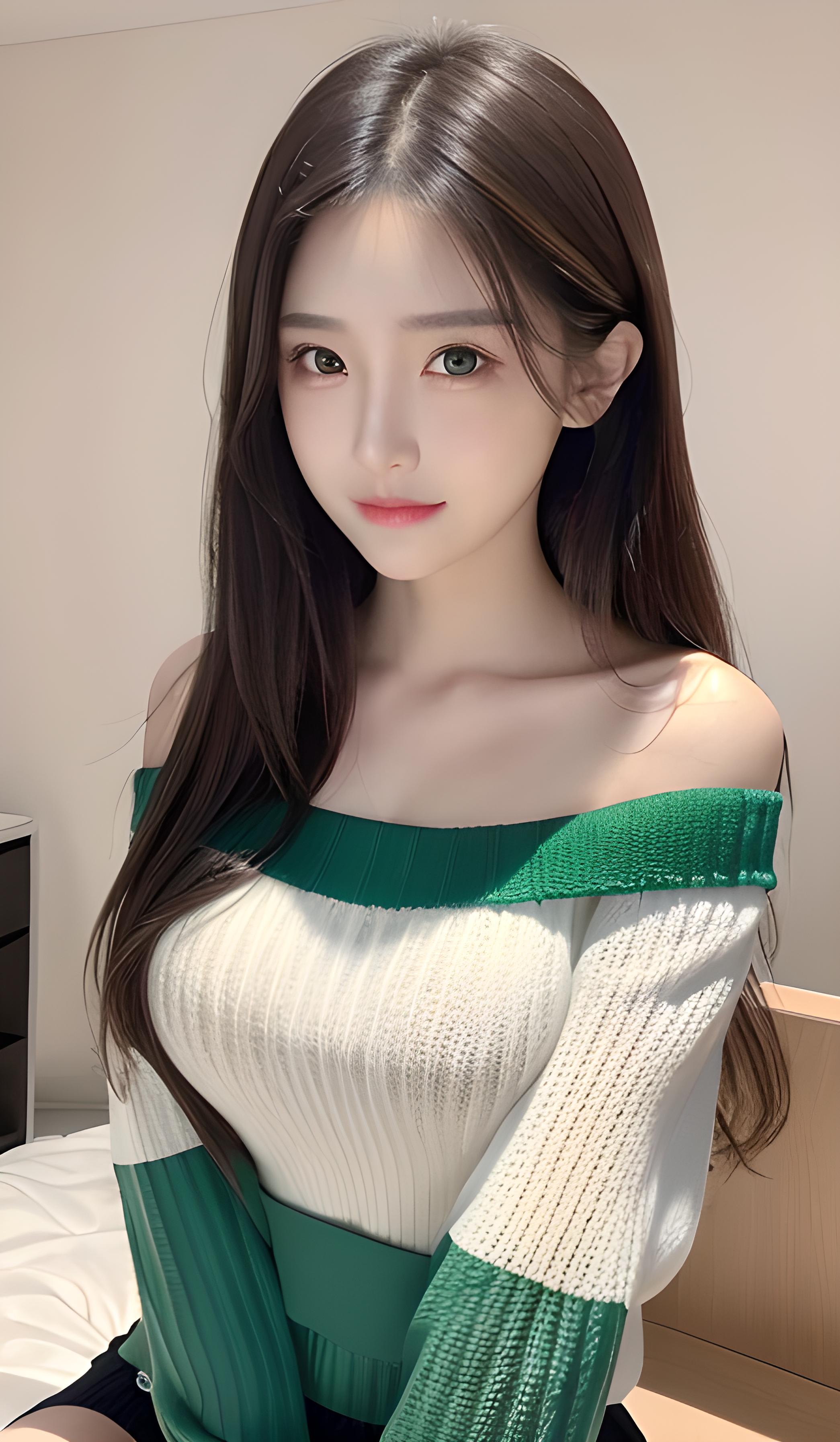 白加绿抹胸