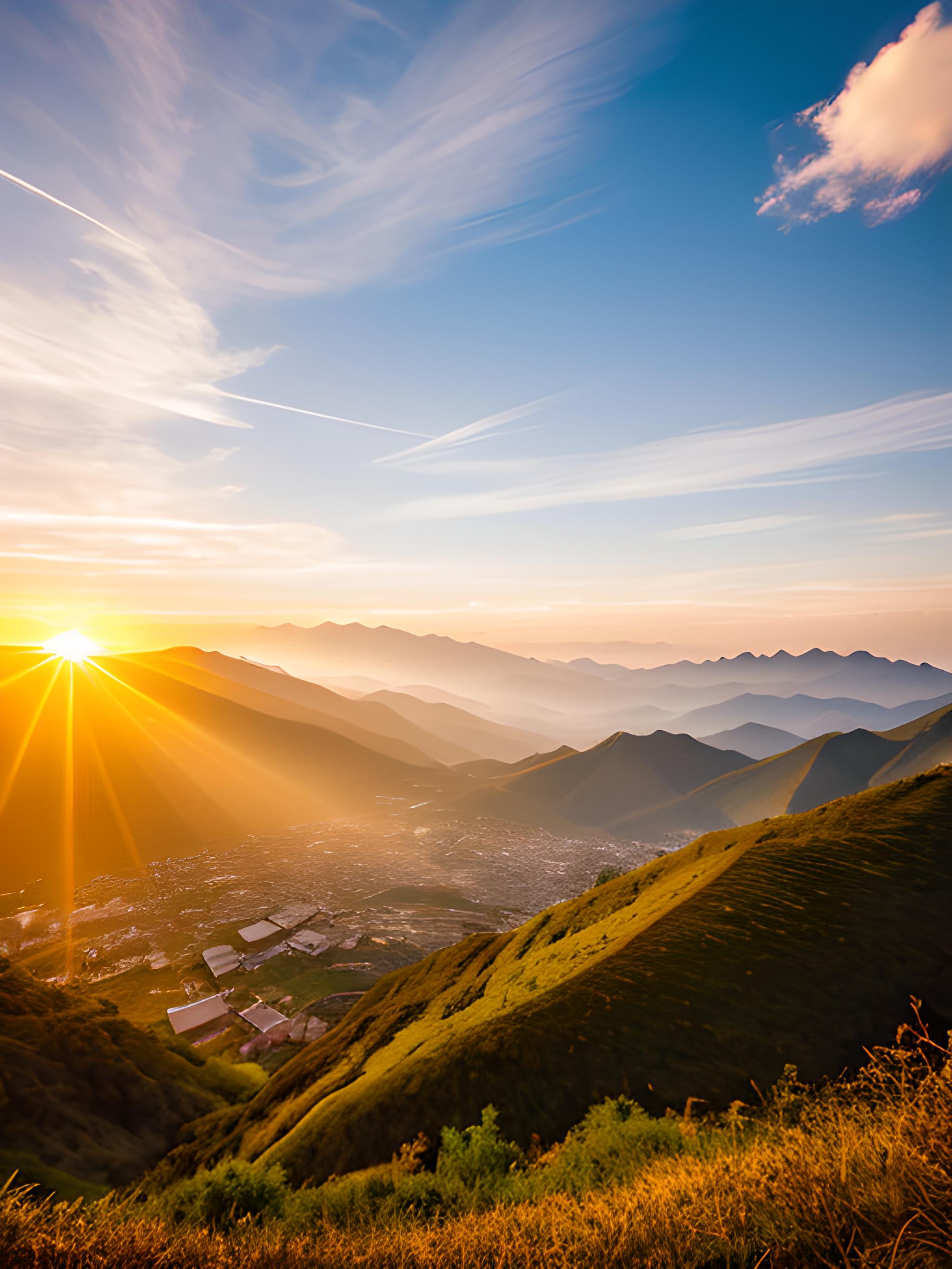 山顶夕阳