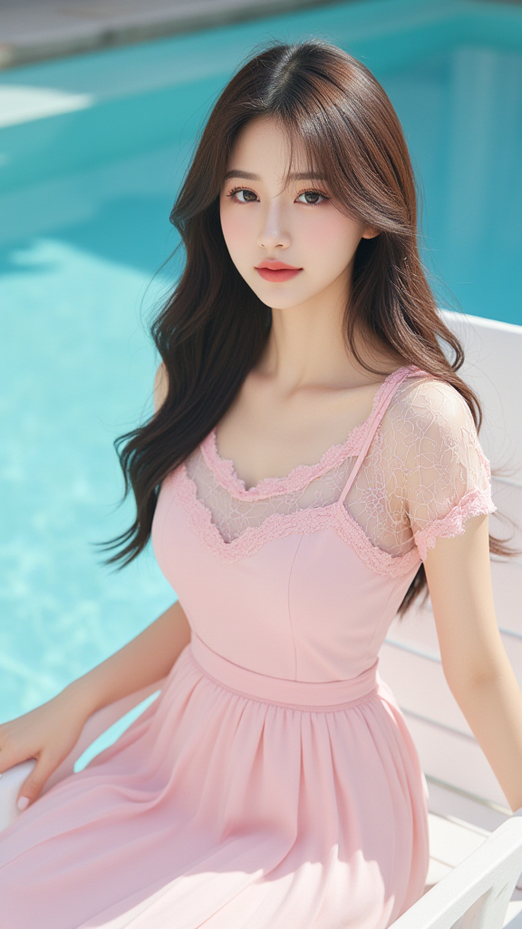 粉色连衣裙少女