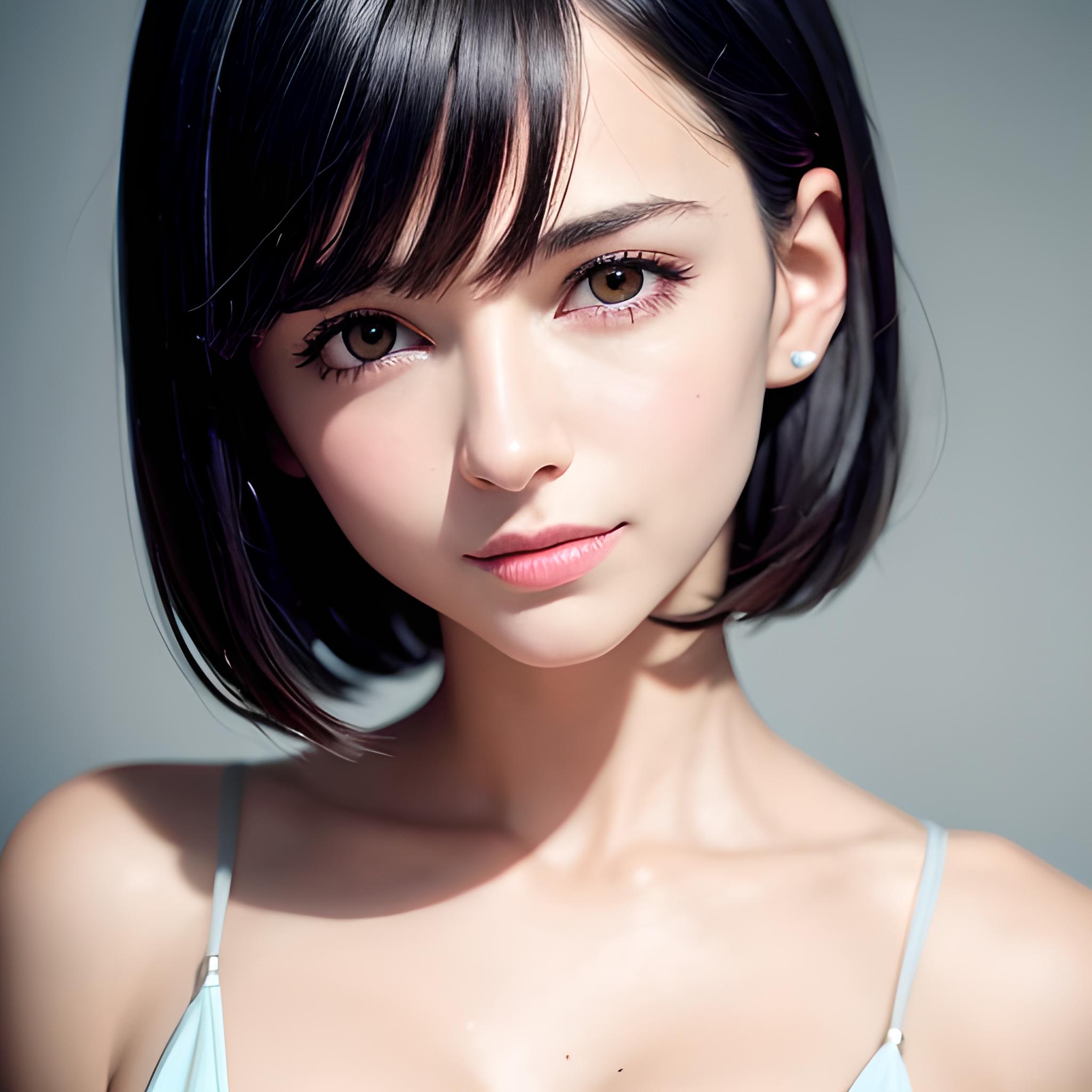 短发美女