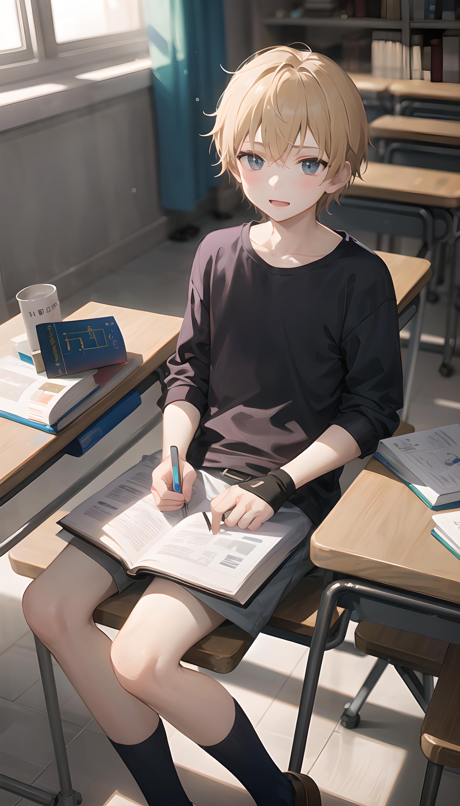 看书的男孩