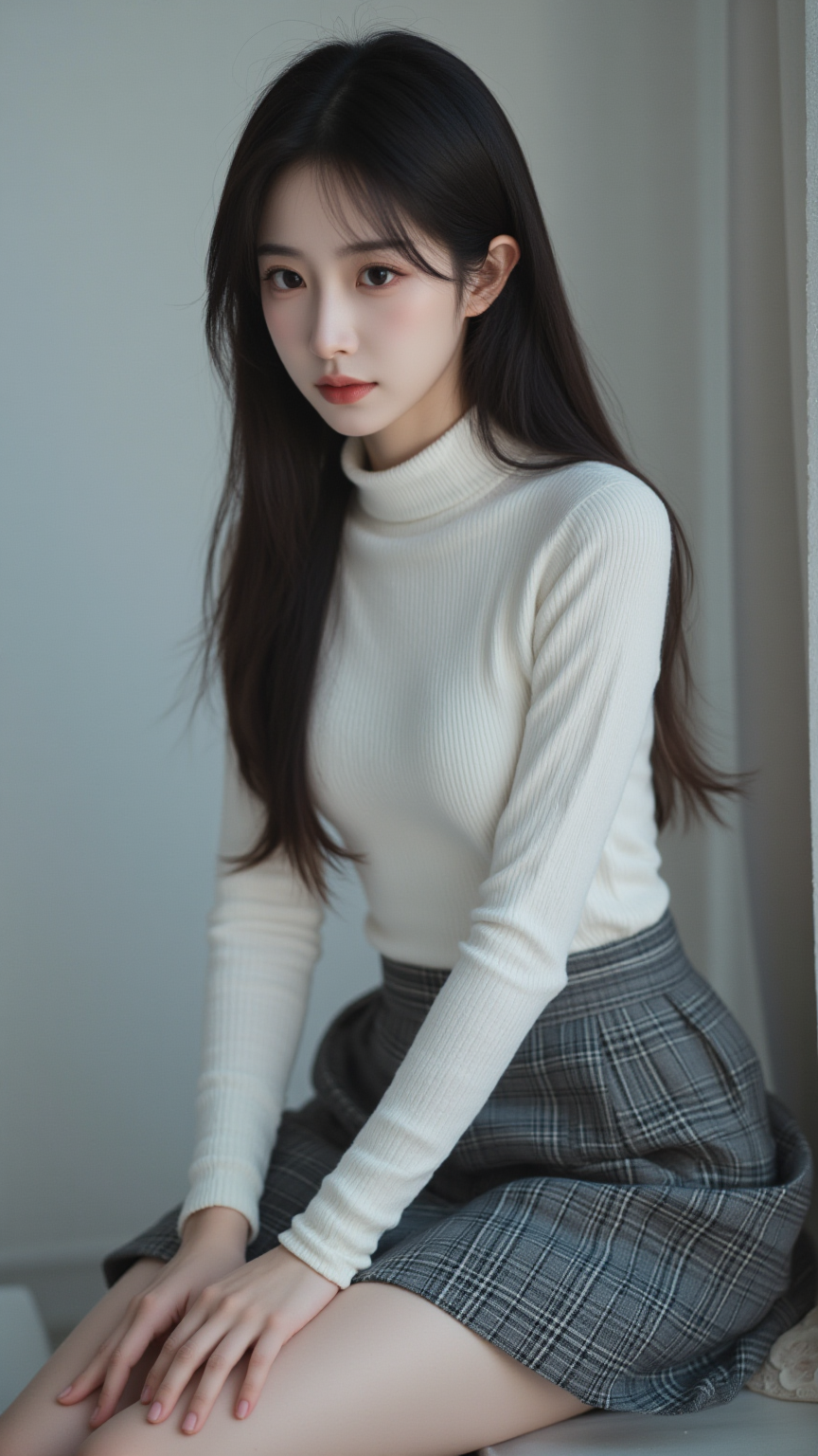 格子裙女孩