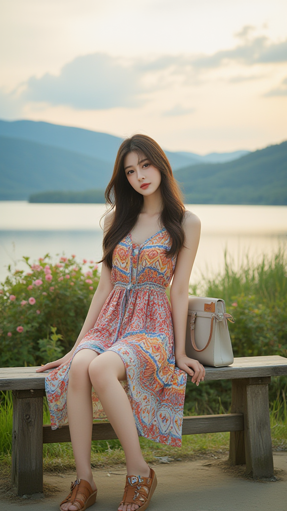 夕阳下的美女2