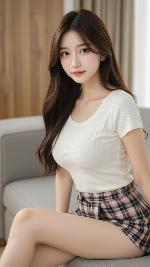 格子裙女孩