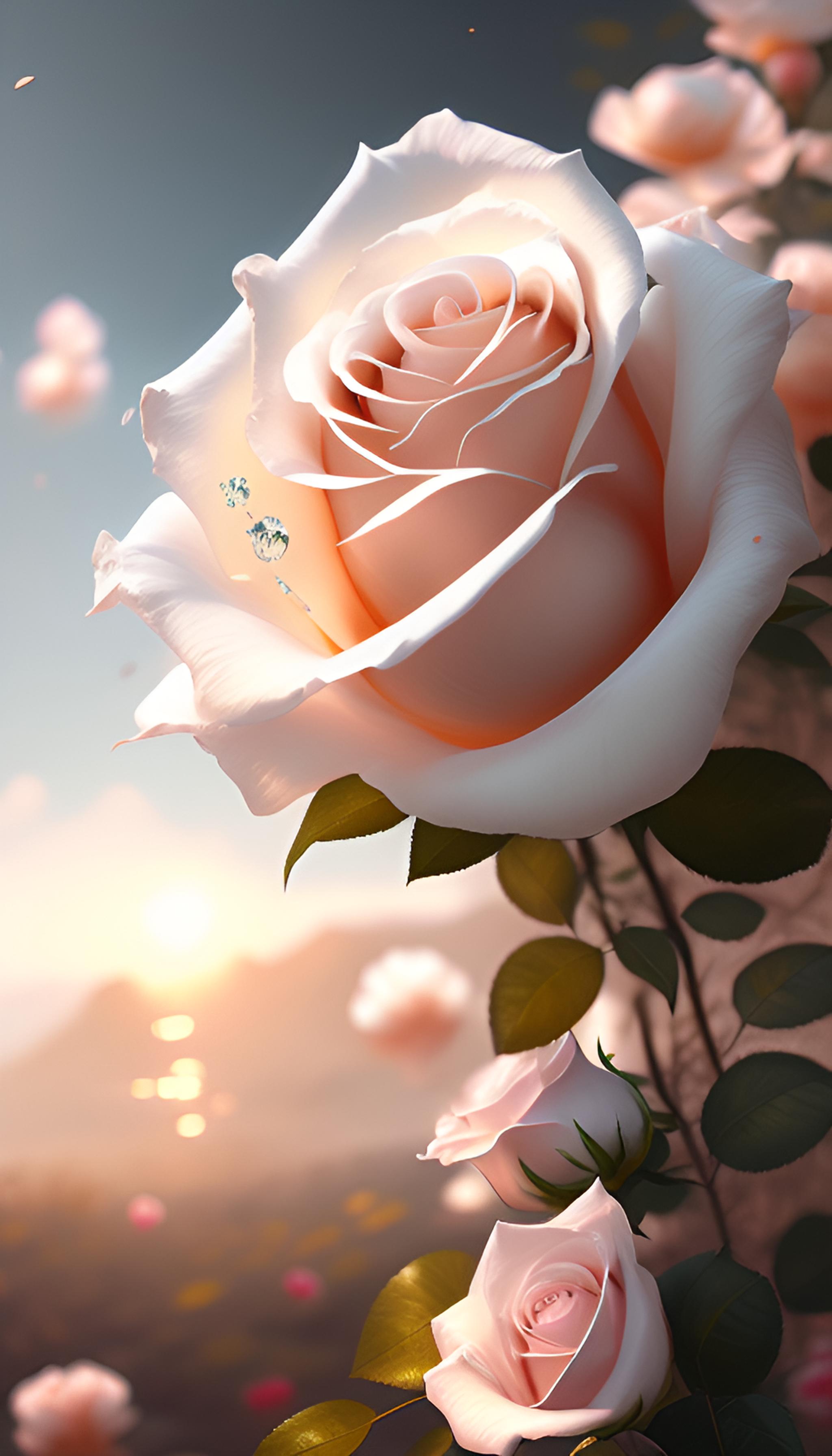 朵白色玫瑰花