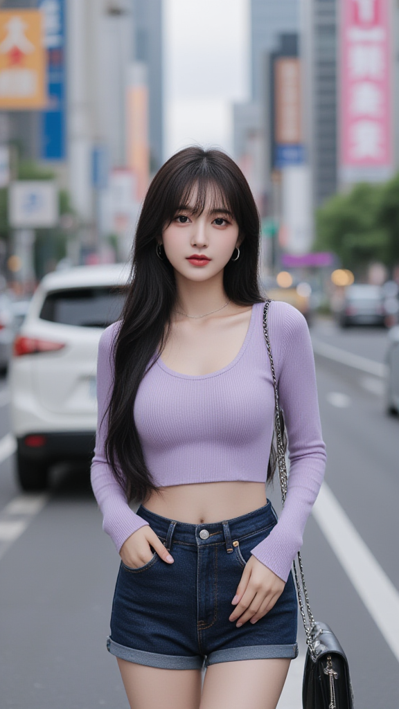 牛仔短裤女孩