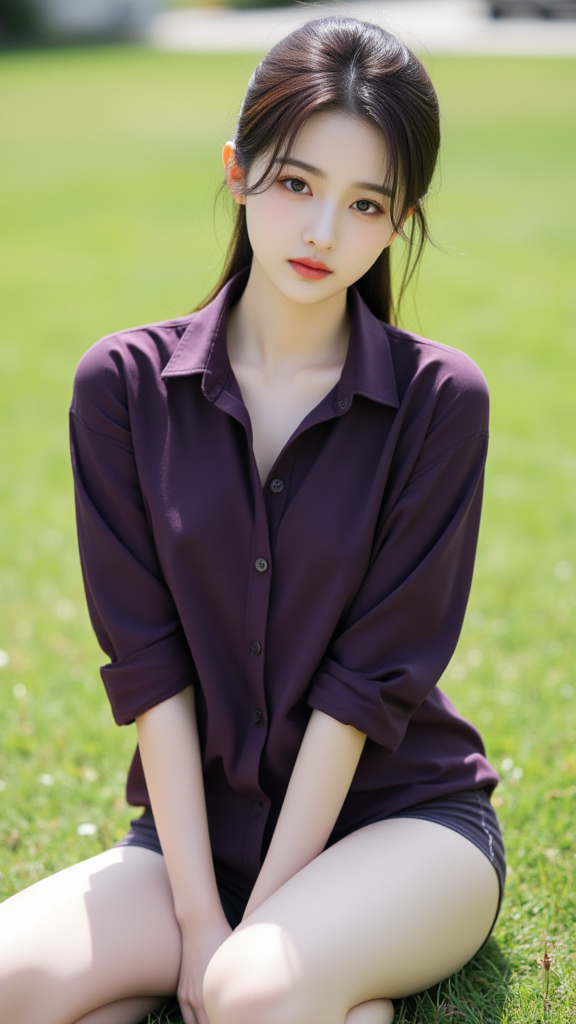 草地上的女孩