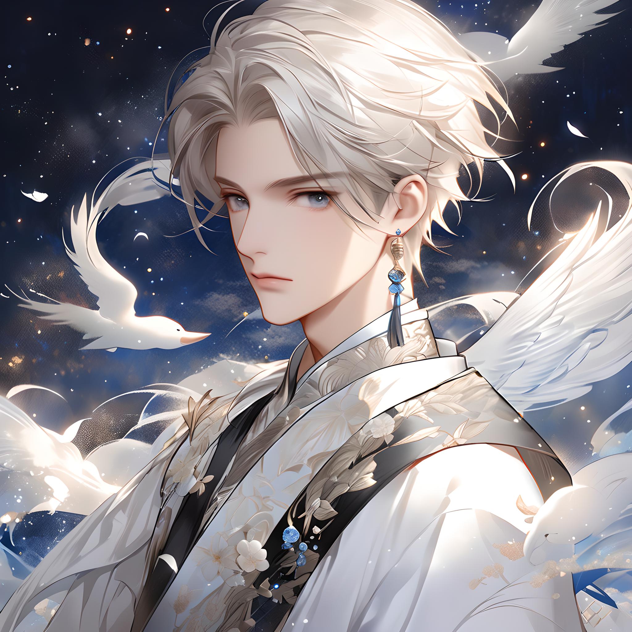 白发男