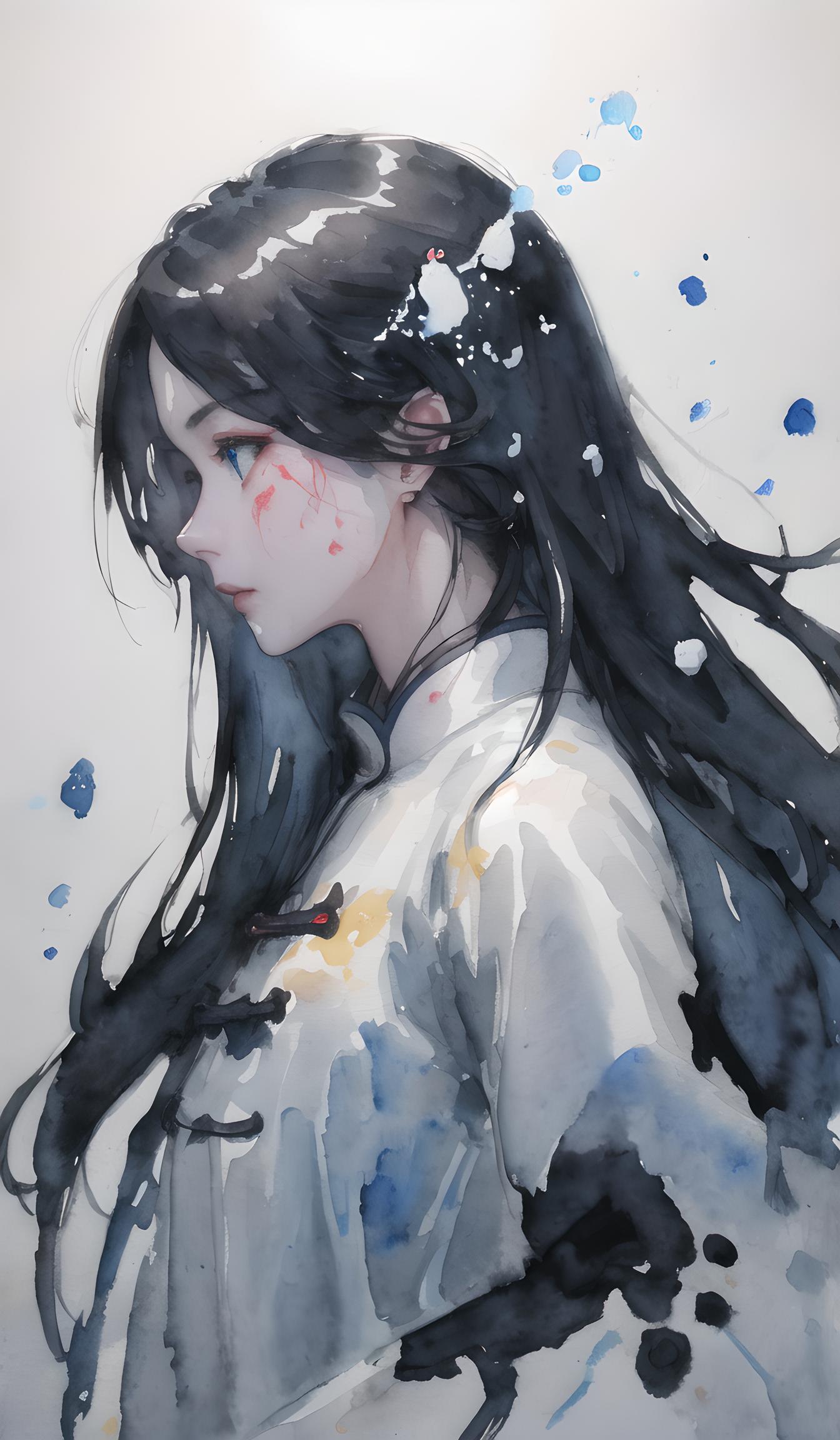 水墨少女