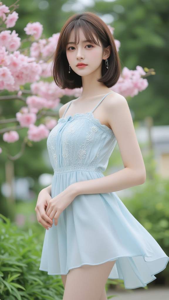 吊带裙女孩