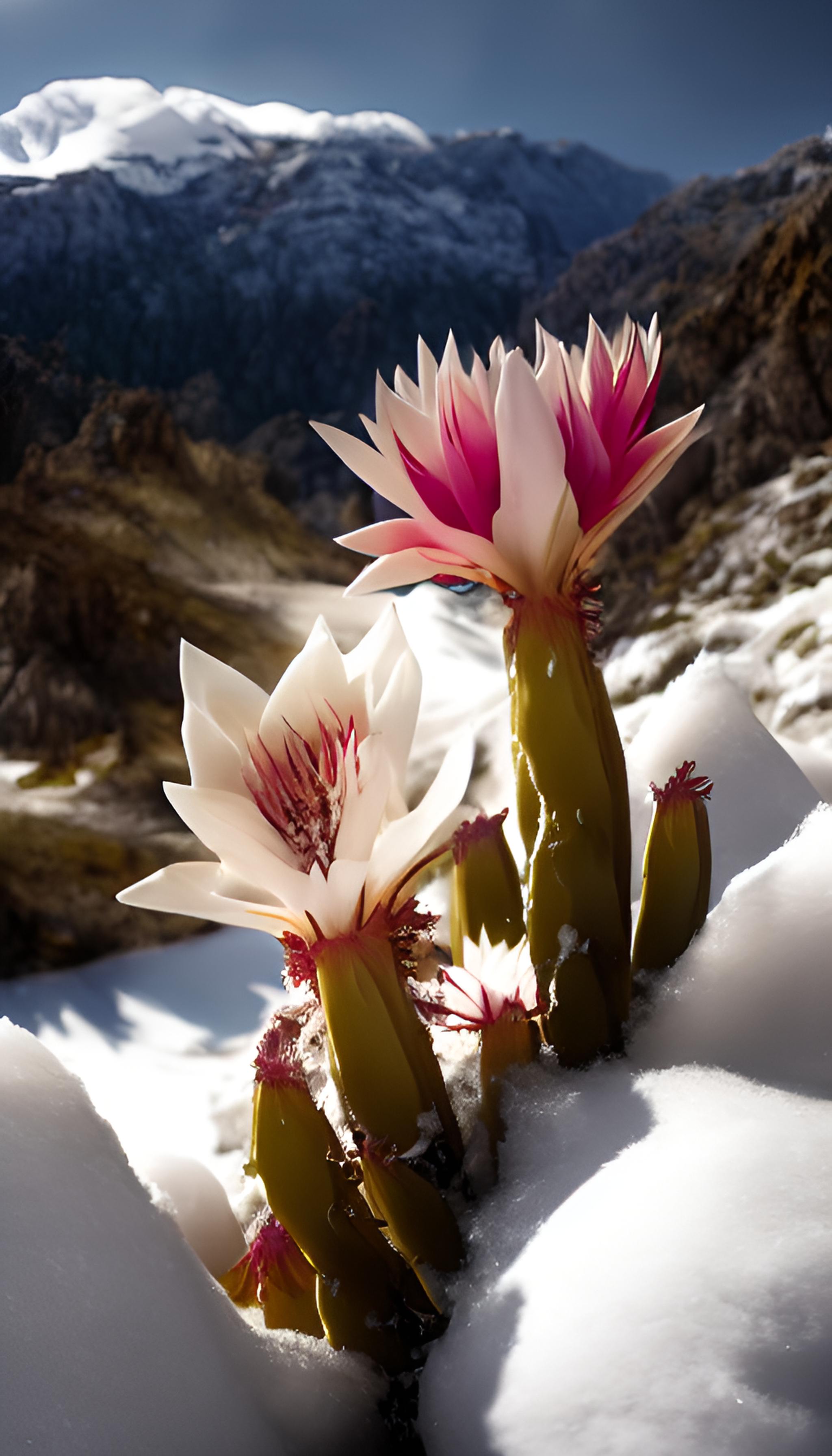 雪景昙花