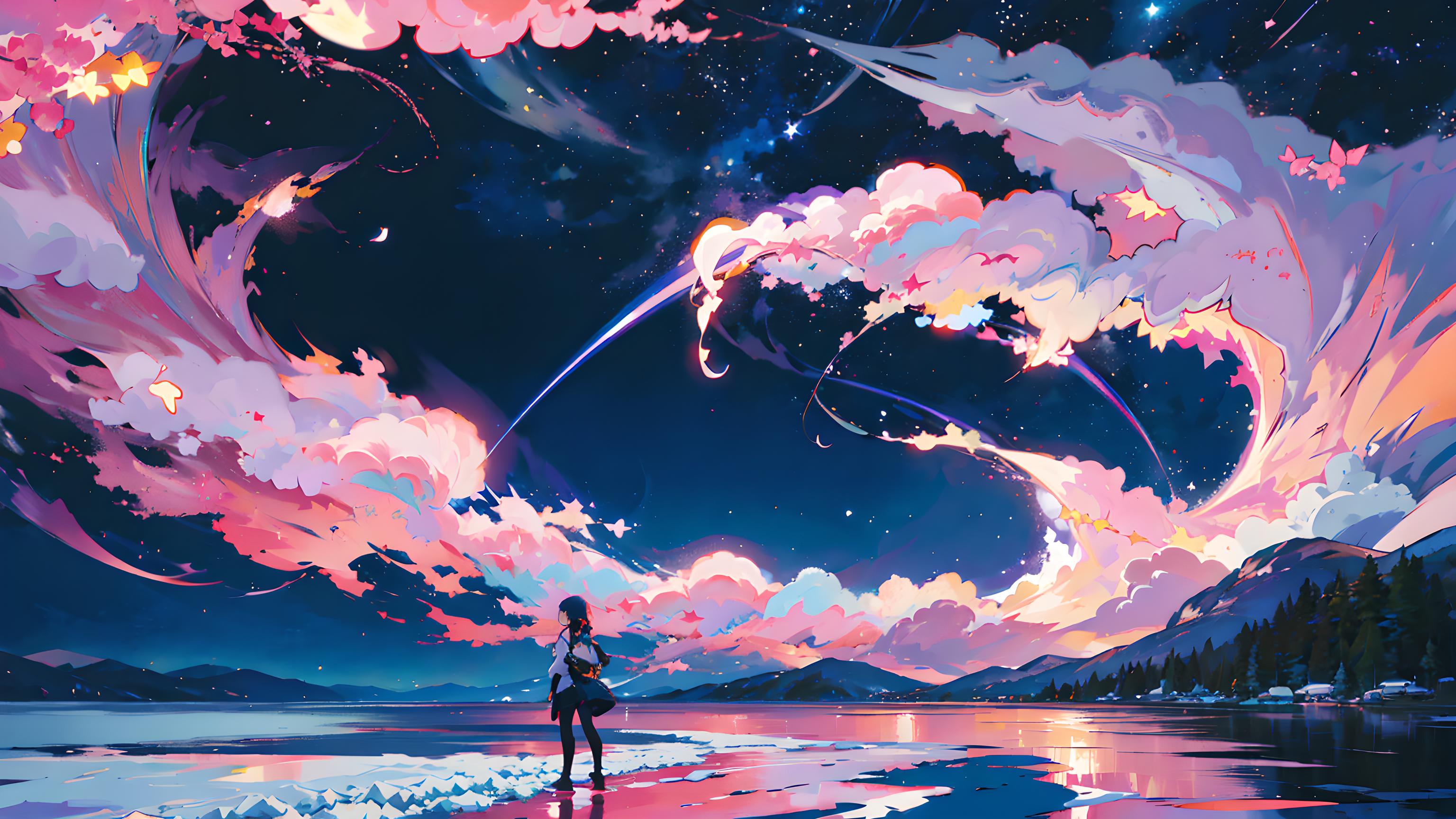 星空中的少女