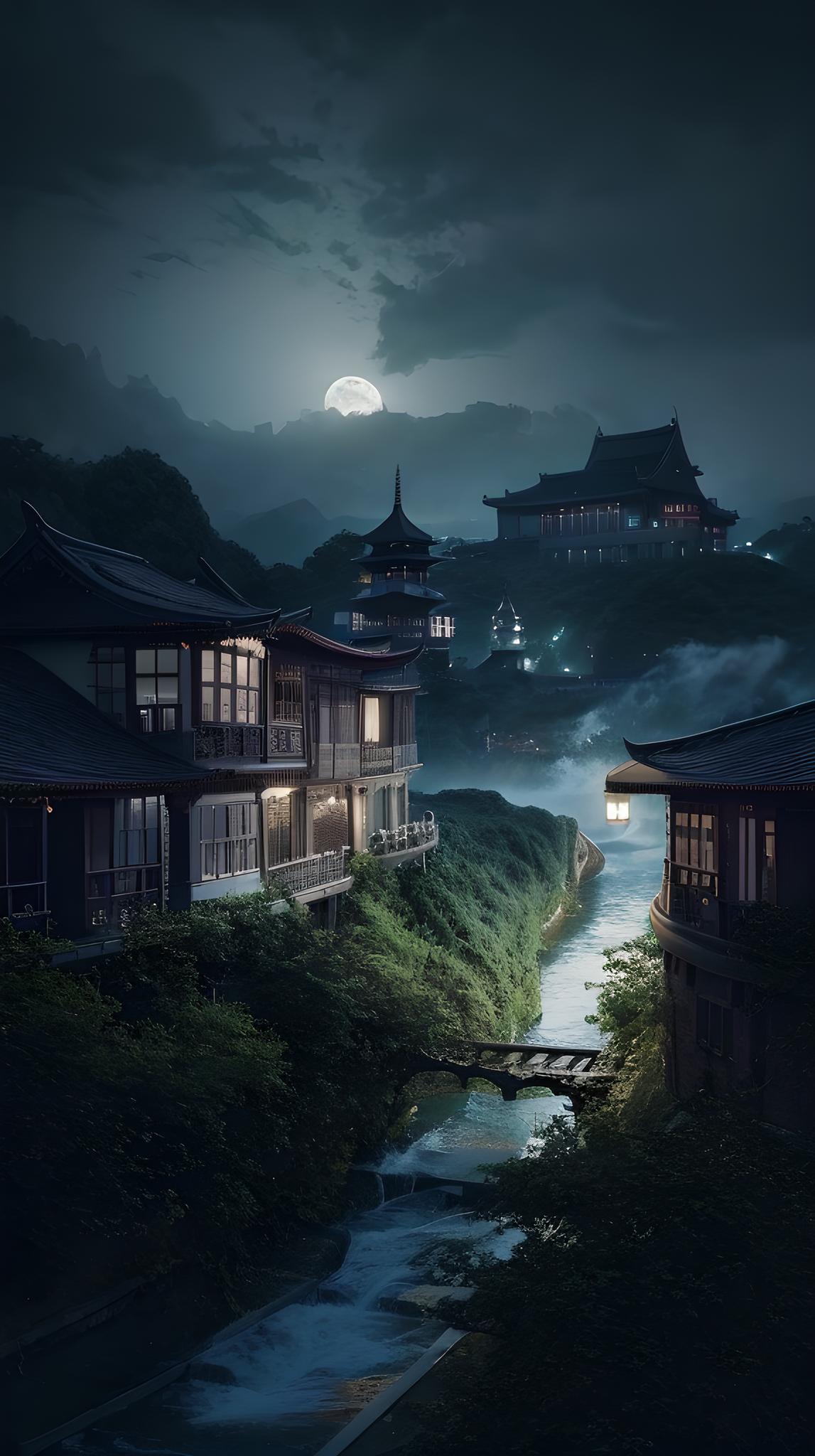 明月照山沟夜